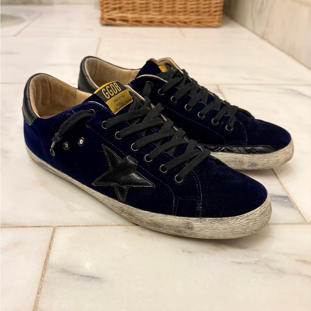 Golden Goose Blue Velvet Super Star Sneakers - Mint Condition